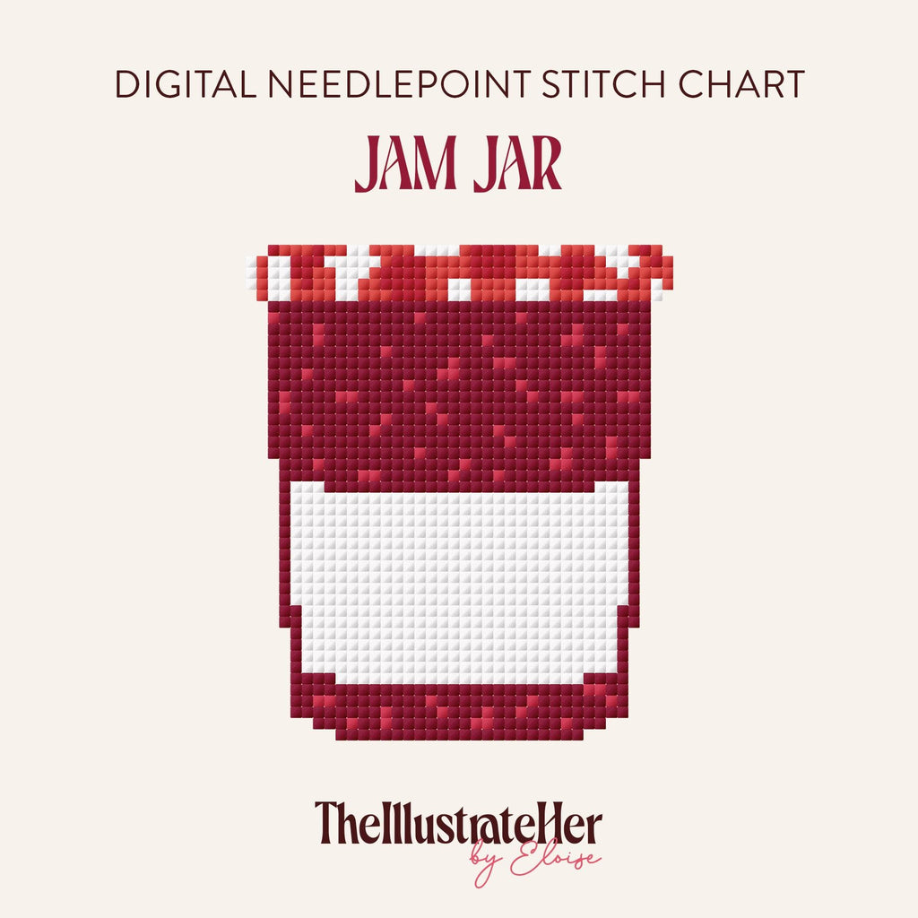 Jam Jar - Digital Needlepoint Stitch Chart - 13 Mesh | Breakfast Jelly
