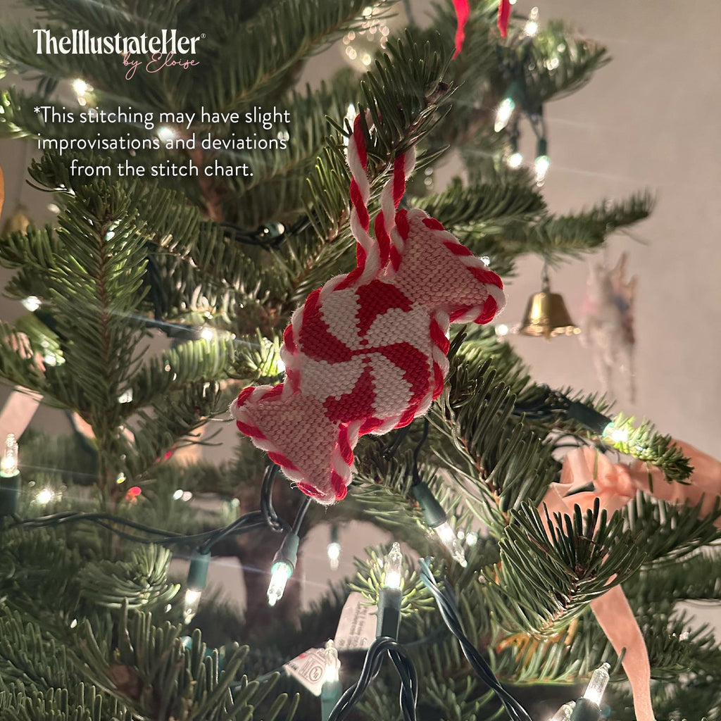 Peppermint Candy - Digital Needlepoint Stitch Chart - 13 Mesh | Christmas Holiday Treat