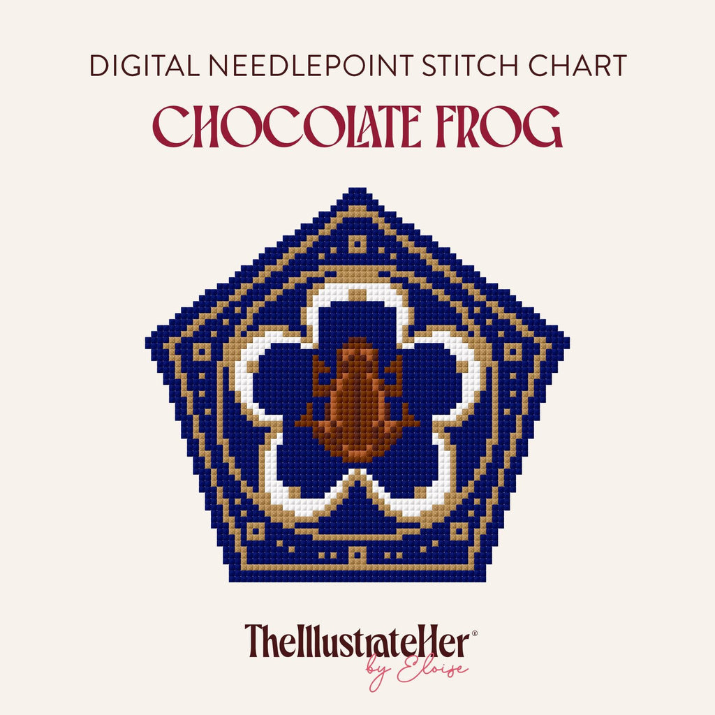 Chocolate Frog - Digital Needlepoint Stitch Chart - 18 Mesh | Magical Trolly Sweets