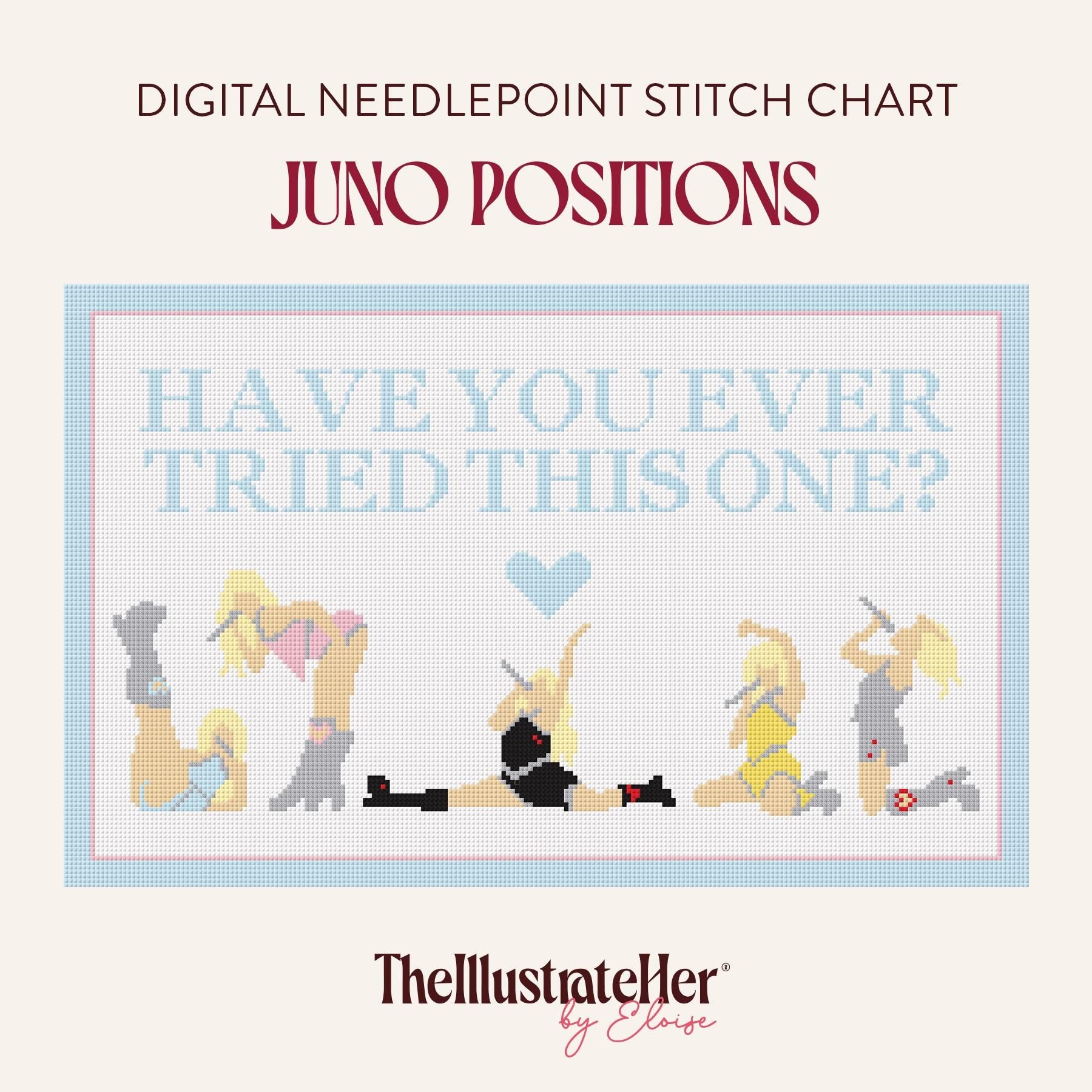 Juno Positions, Have You Ever Tried This One? - 18 Mesh | Digital Needlepoint Stitch Chart