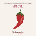 Mini Chili - Digital Needlepoint Stitch Chart - 18 Mesh