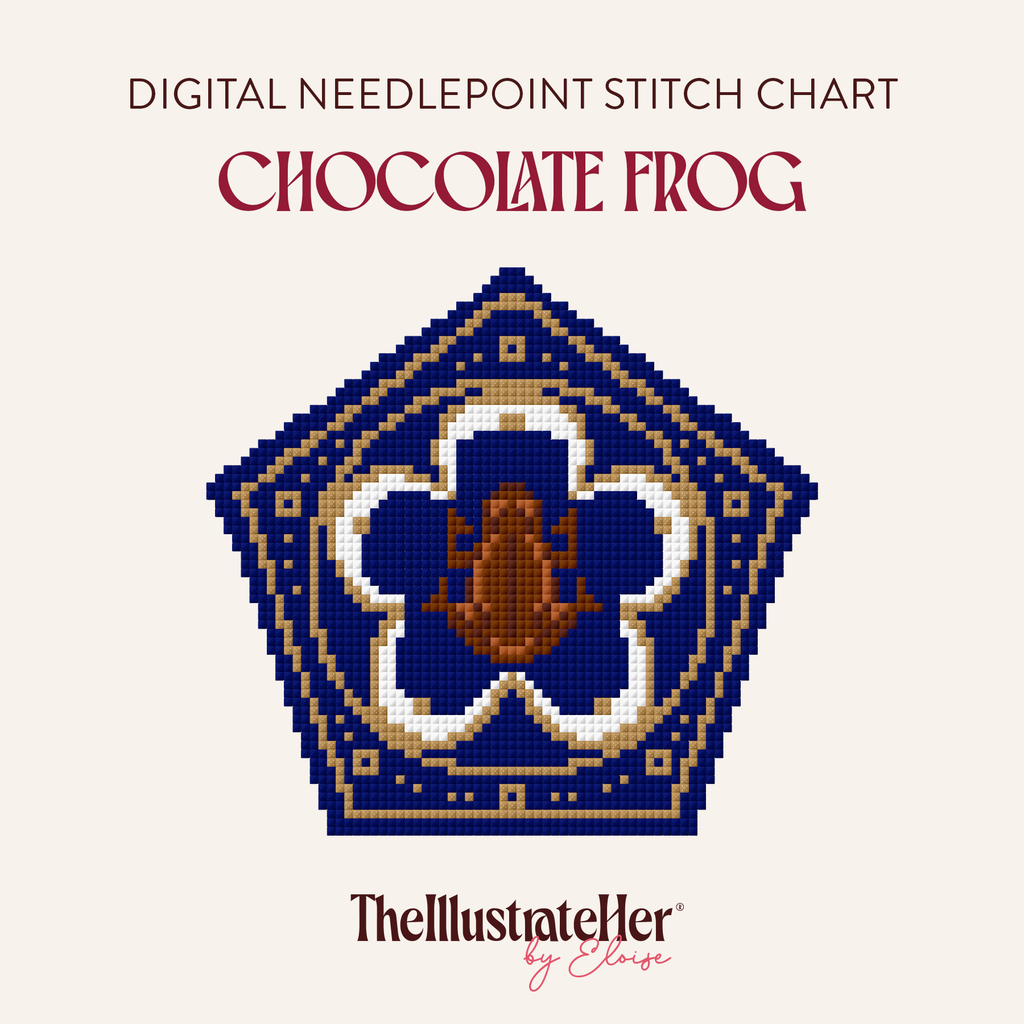 Chocolate Frog - Digital Needlepoint Stitch Chart - 18 Mesh | Magical Trolly Sweets