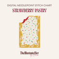 Strawberry Pastry - Digital Needlepoint Stitch Chart - 13 Mesh | Sweet Baking