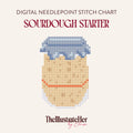Sourdough Starter - Digital Needlepoint Stitch Chart - 13 Mesh | Baking Bread