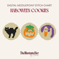 Halloween Cookies Set - Digital Needlepoint Stitch Chart - 13 Mesh | Spooky Holiday Baking