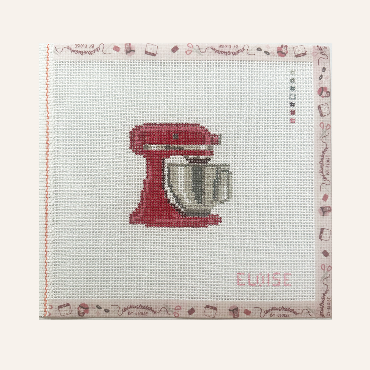 Stand Mixer | 13 Mesh Needlepoint Canvas | Hand Stitch Painted