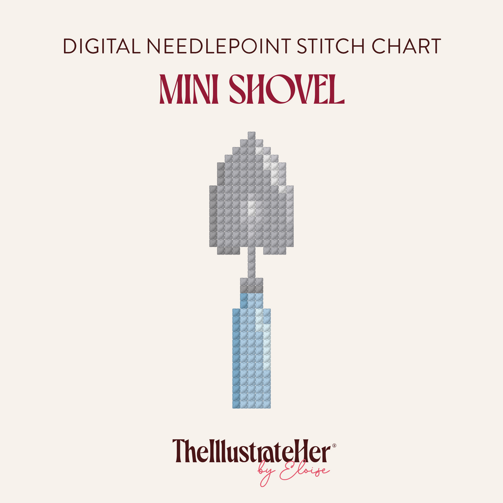 Mini Shovel - Digital Needlepoint Stitch Chart - 18 Mesh