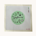 Slytherin | Hogwarts House | 18 Mesh Needlepoint Canvas | Hand Stitch Painted